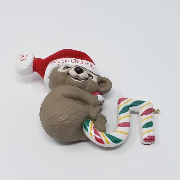 1993 Hallmark Child’s Fifth Christmas Handcrafted Keepsake Holiday Ornament - Picture 4 of 7